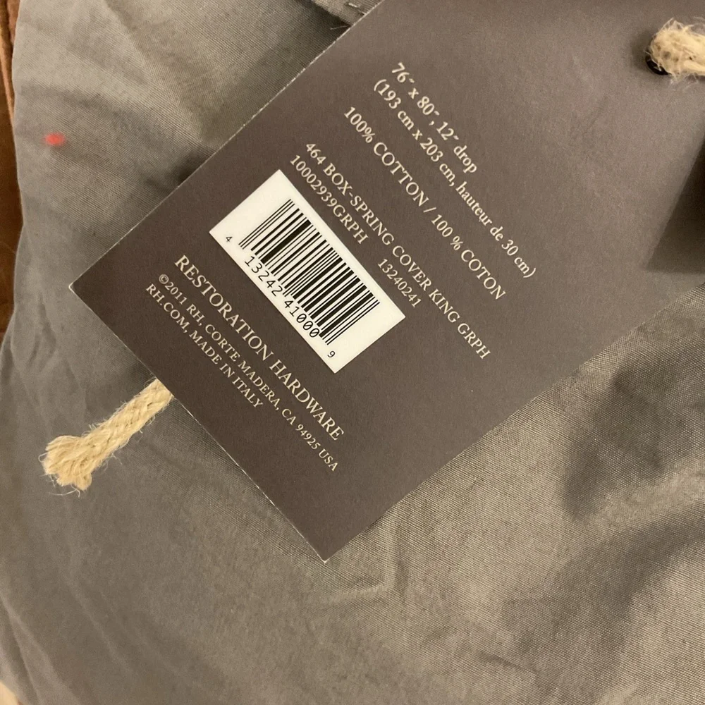 Restoration Hardware Italian vintage washed king box spring cover❤️❤️❤️❤️